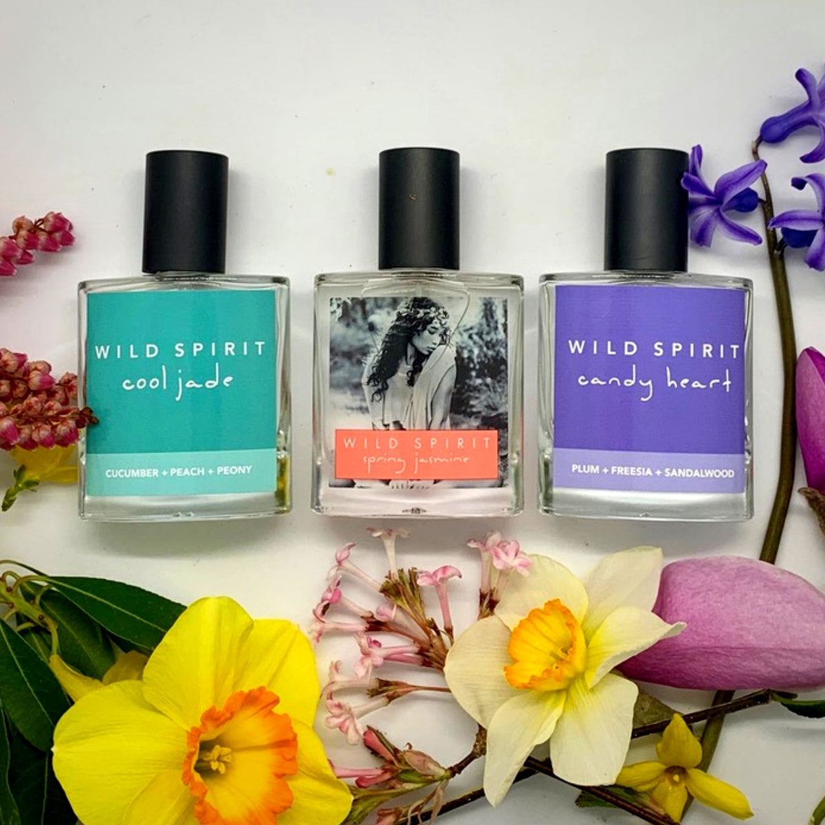 The Wild Spirit Fragrances Flower Power Perfume Collection gives flowers for Mother&#39;s Day a whole new meaning, with something different she can enjoy every day.   With Spring Jasmine, Candy Heart, Cool Jade, and a Lava Bead Bracelet, this fresh take on flowers for Mom is feminine, sassy, and uplifting just like her!