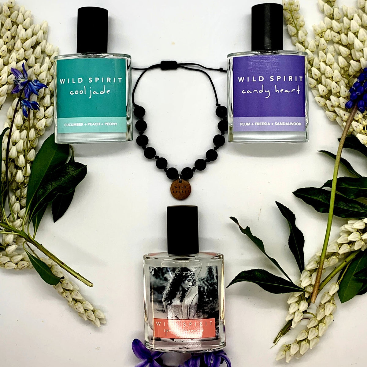 The Wild Spirit Fragrances Flower Power Perfume Collection gives flowers for Mother&#39;s Day a whole new meaning, with something different she can enjoy every day.   With Spring Jasmine, Candy Heart, Cool Jade, and a Lava Bead Bracelet, this fresh take on flowers for Mom is feminine, sassy, and uplifting just like her!